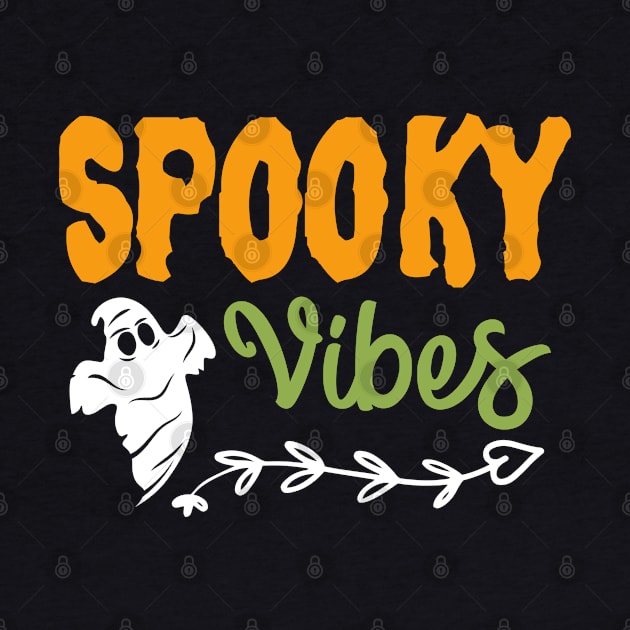 Ghost Design Halloween Tee Spooky Vibes Halloween Party by InnerMagic